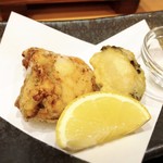 すし処浜谷 - 河豚と蝦夷鮑の竜田揚げ
