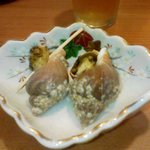 幸寿司 - お通しのバイ貝