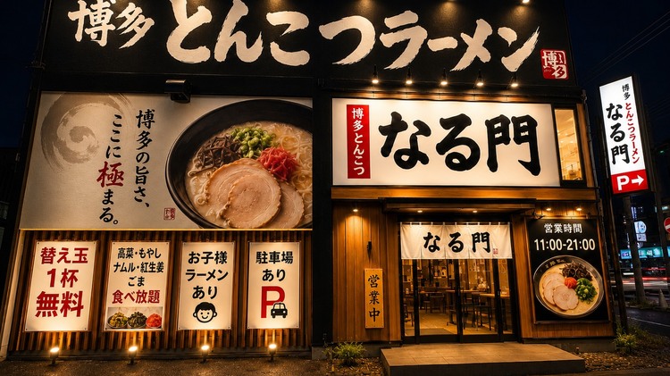 博多とんこつラーメン なる門